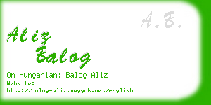 aliz balog business card